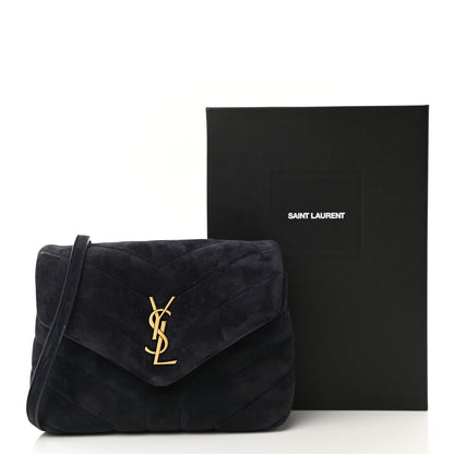 Saint Laurent Suede Toy Loulou Shoulder Bag Deep Marine 11 of 11