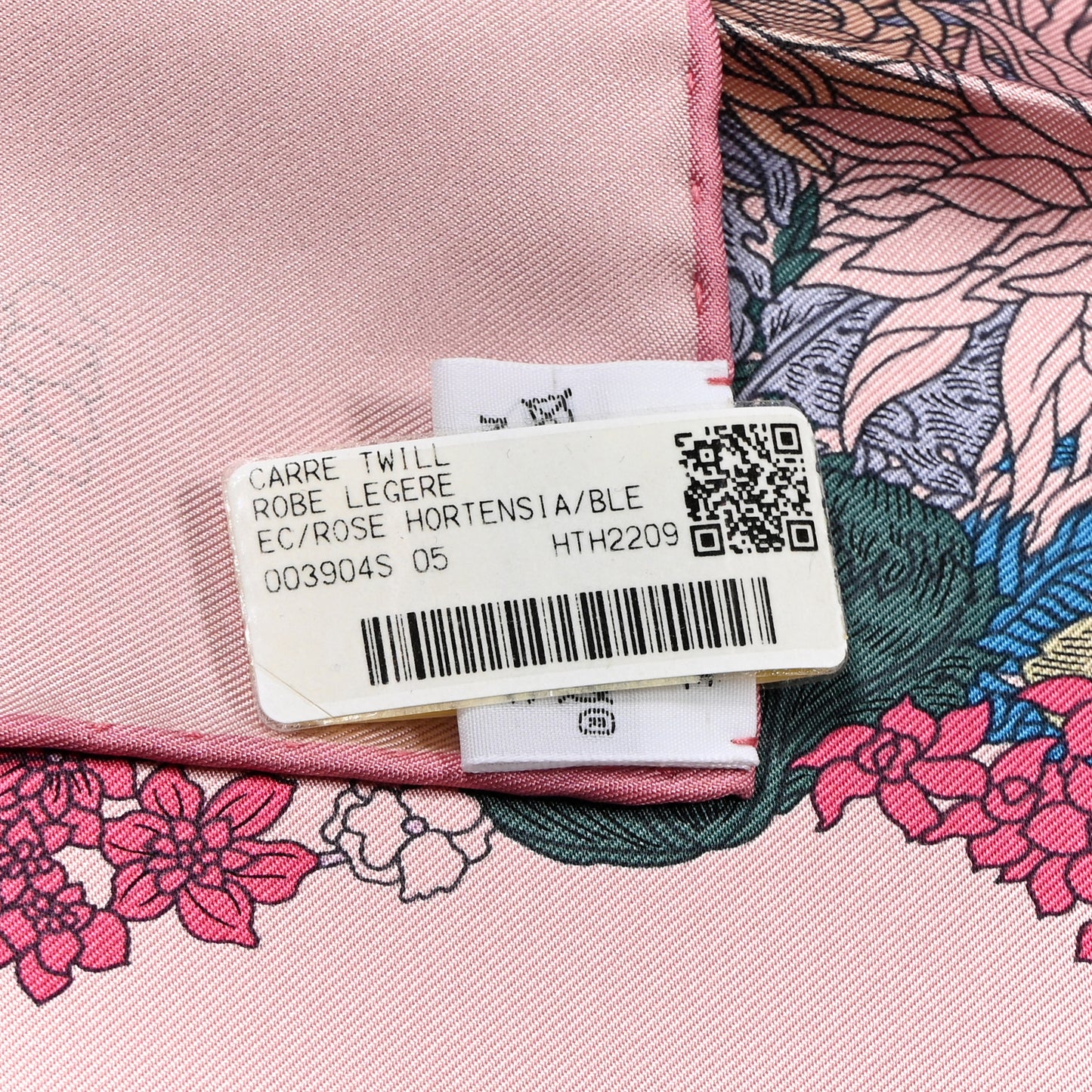 Silk Robe Legere Scarf 90 Rose Hortensia Bleu