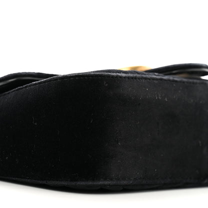 Gucci Velvet Matelasse Mini GG Marmont Shoulder Bag Black 9 of 13