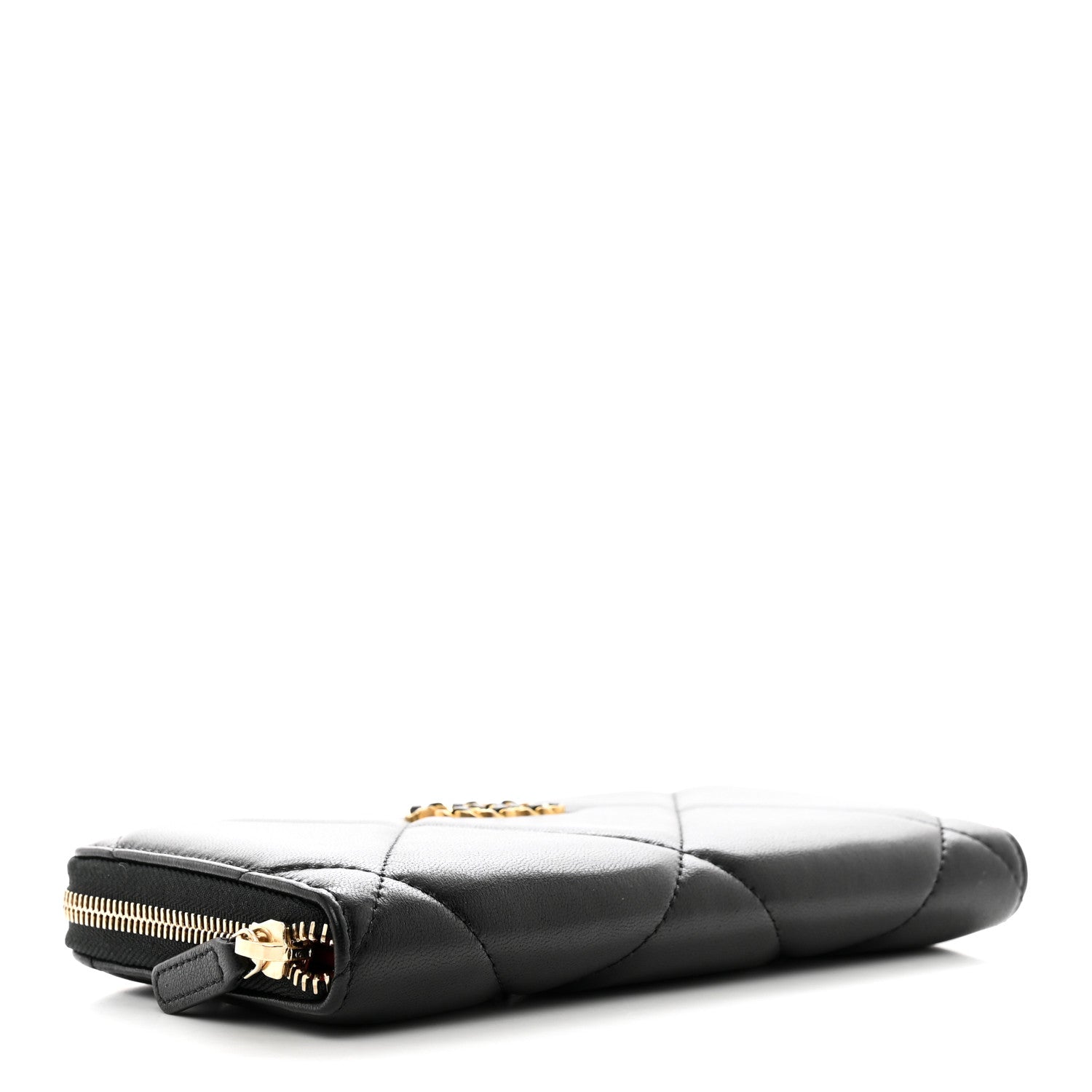 Chanel Lambskin Quilted 19 Long Zipped Around Wallet Black 4 of 9