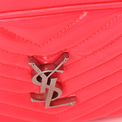 Saint Laurent Patent Calfskin Matelasse Monogram Lou Camera Bag Neon Pink 12 of 12