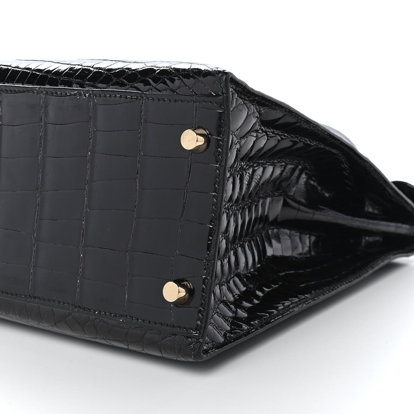 Shiny Niloticus Crocodile Kelly Sellier 32 Black