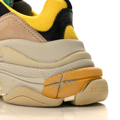 Balenciaga Fabric Mesh Womens Triple S Sneakers 37 Jaune Beige Vert Black Gris 8 of 10