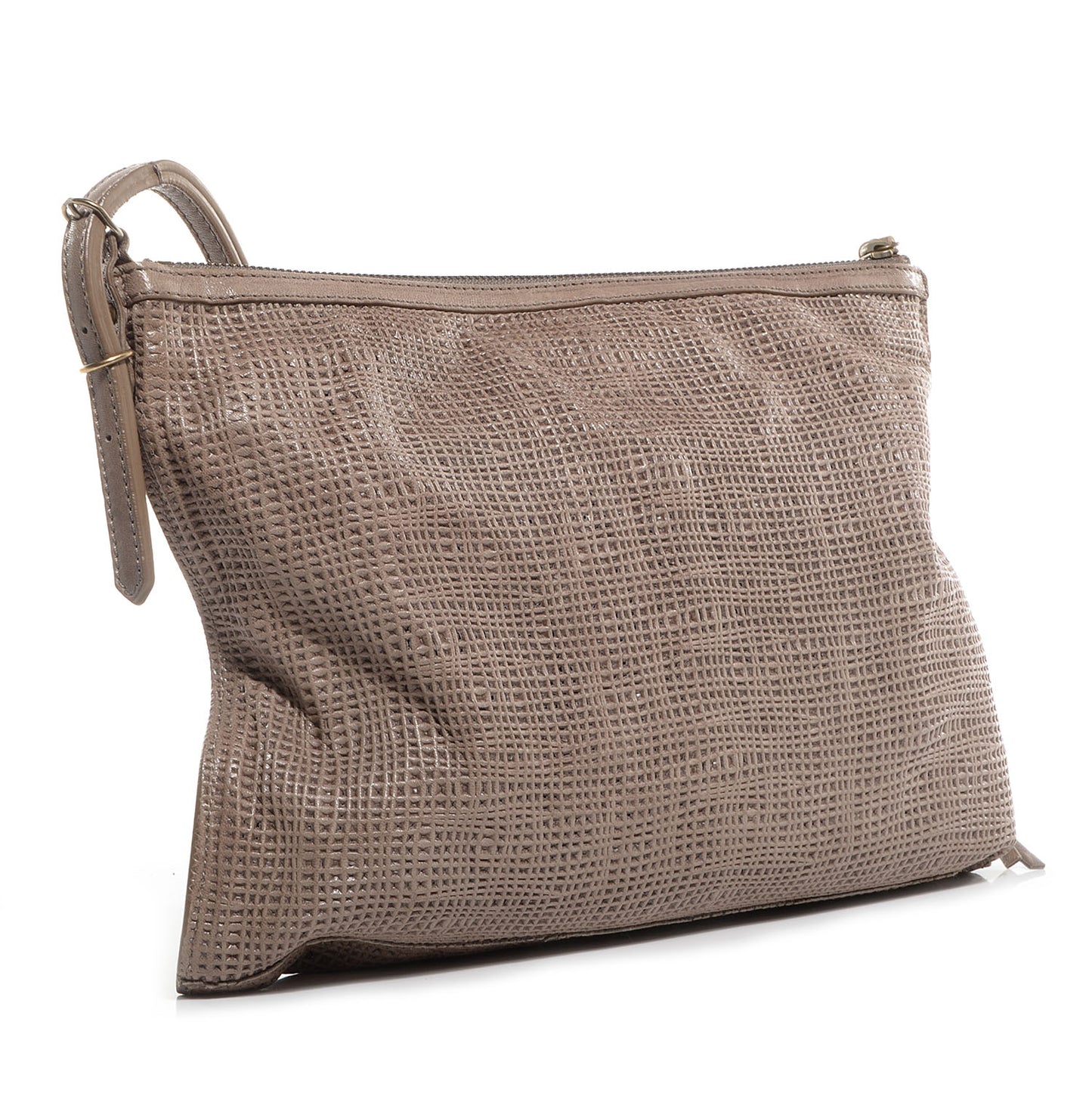 Natte Papier Clutch Greige