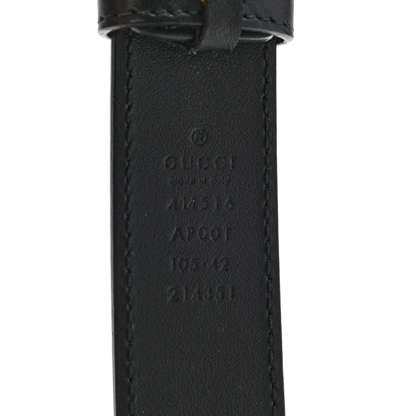 Moon Calfskin Double G 30mm Belt 105 42 Black