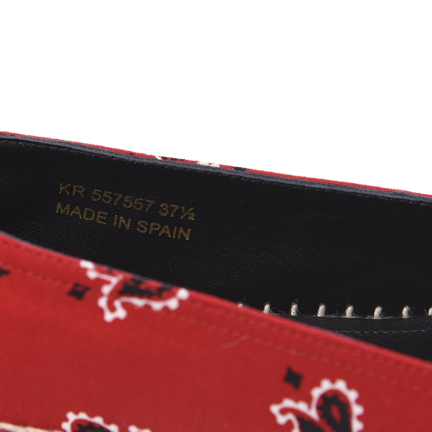 Saint Laurent Bandana Print Canvas Espadrilles 37.5 Red 8 of 9