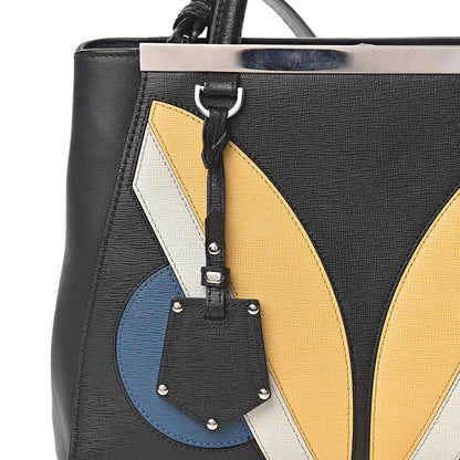 Fendi Saffiano Monster Colorblock Petite 2Jours Tote Black 10 of 10
