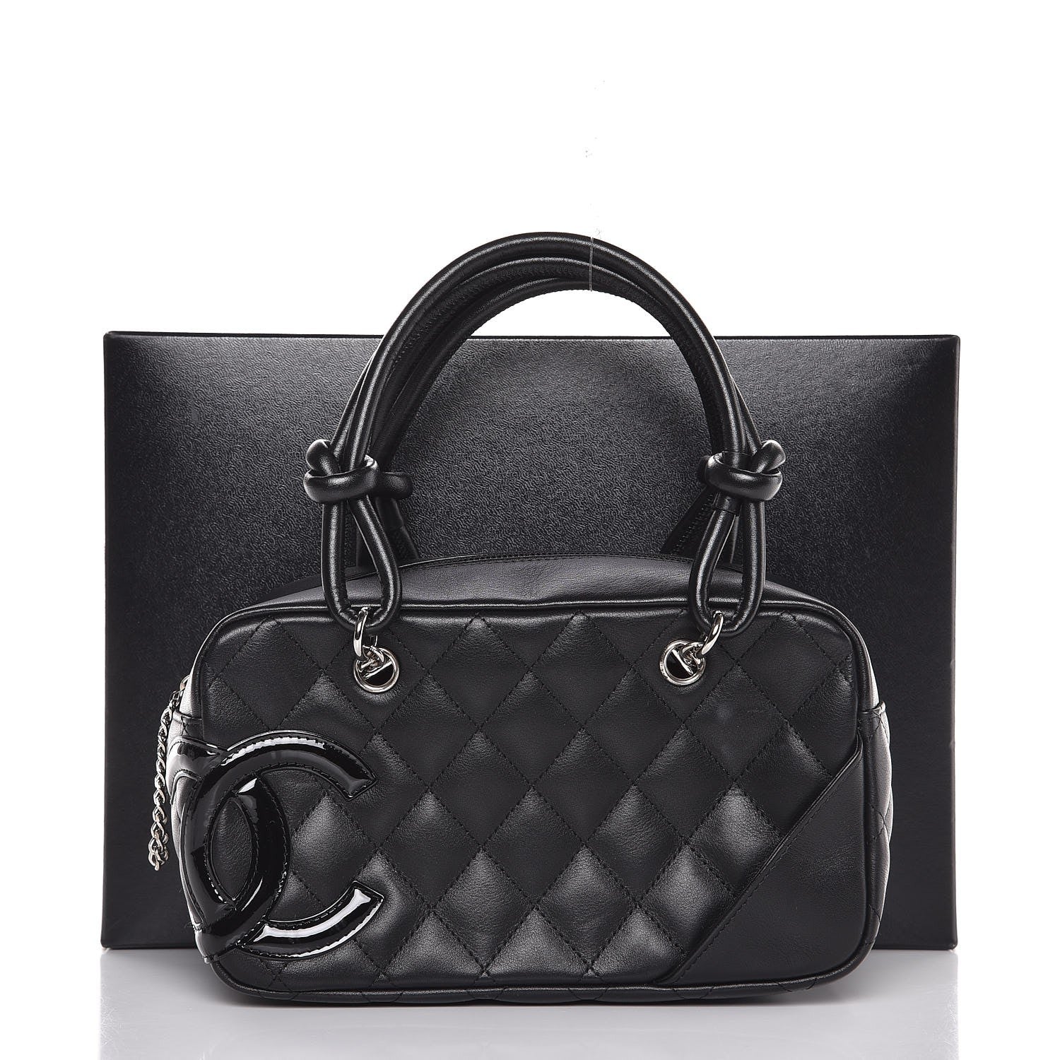 Chanel Calfskin Quilted Small Cambon Bowler Black 10 of 10