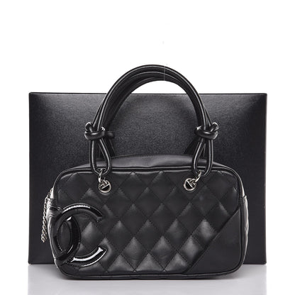 Chanel Calfskin Quilted Small Cambon Bowler Black 10 of 10