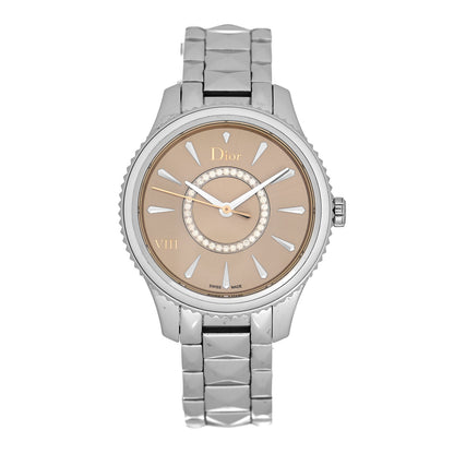 Christian Dior Stainless Steel Diamond 33mm Dior VIII Montaigne Quartz Watch Champagne 1 of 5