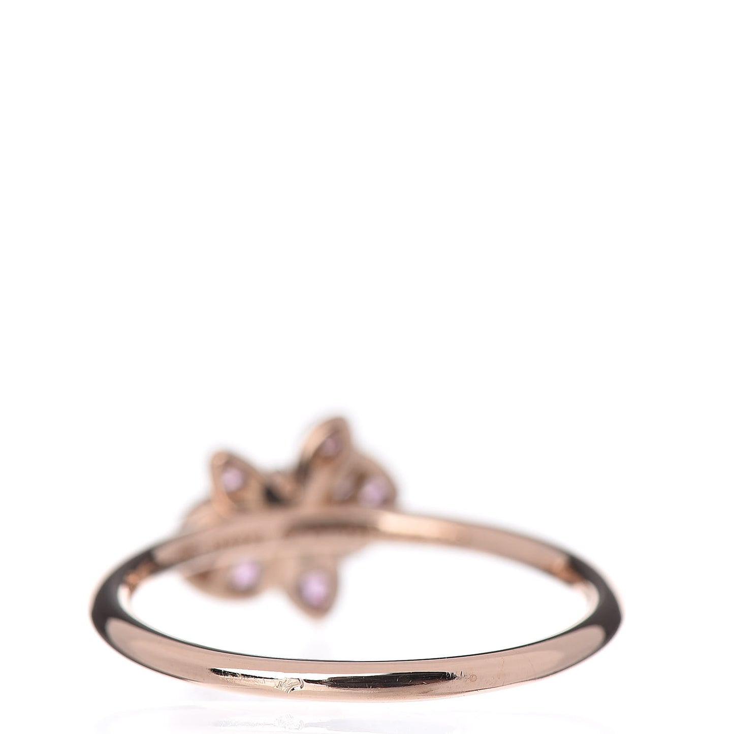 18K Pink Gold Diamond Pink Sapphire Caresse D'Orchidees Par Ring 51 5.75