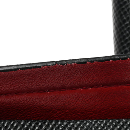 Prada Saffiano Cuir Medium Double Bag Black Fuoco 14 of 14