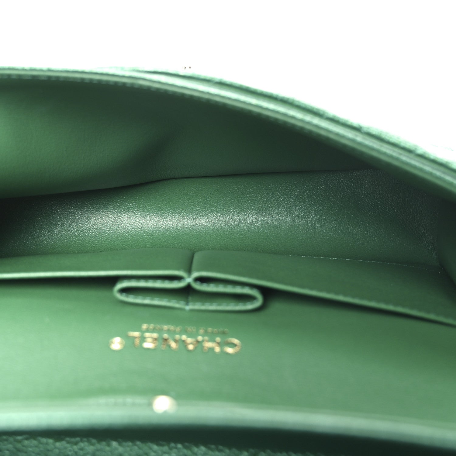 Chanel Metallic Caviar Quilted Medium Double Flap Green 5 of 11