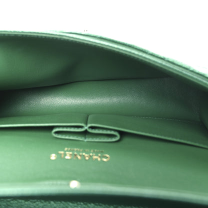 Chanel Metallic Caviar Quilted Medium Double Flap Green 5 of 11