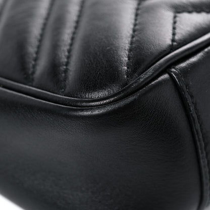 Gucci Calfskin Matelasse Mini GG Marmont Shoulder Bag Black 11 of 25
