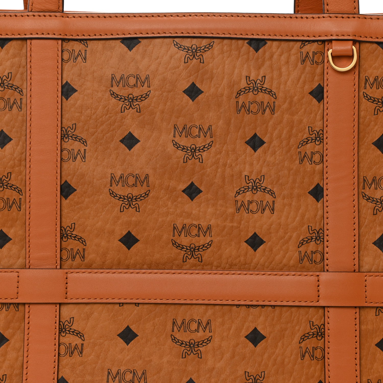 MCM Visetos Medium Delmy Shopper Tote Brown 8 of 10