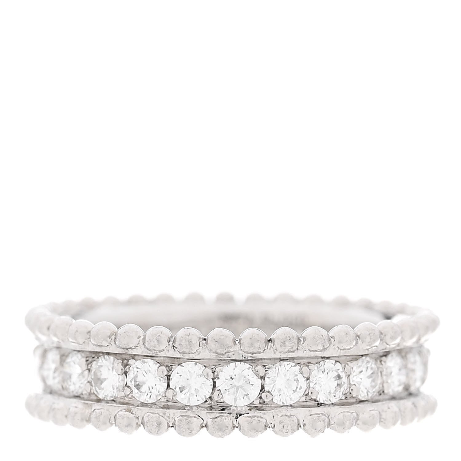 Van Cleef & Arpels Platinum Diamond Estelle Wedding Band Ring 46 3.75 1 of 5