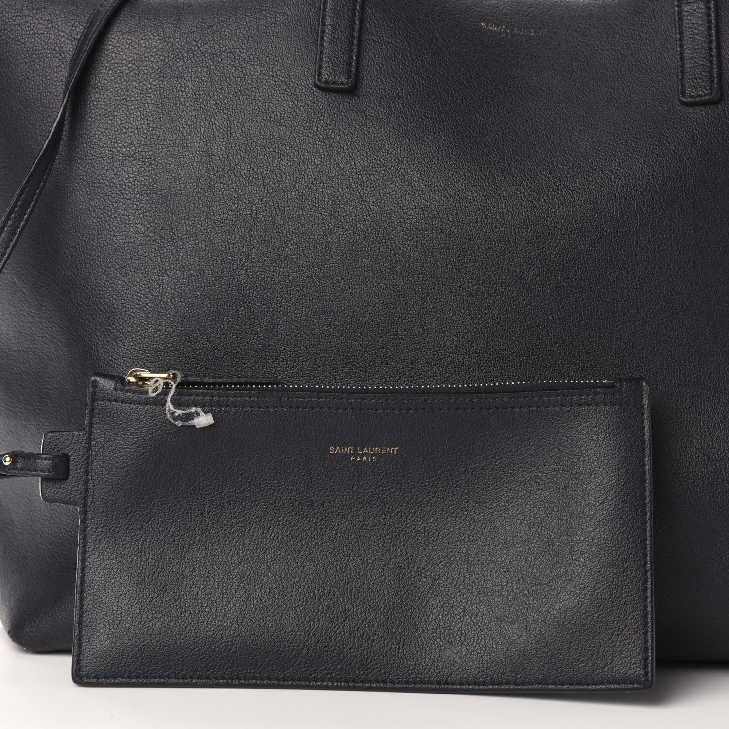 Saint Laurent Calfskin Large Shopping Tote Navy 15 of 20