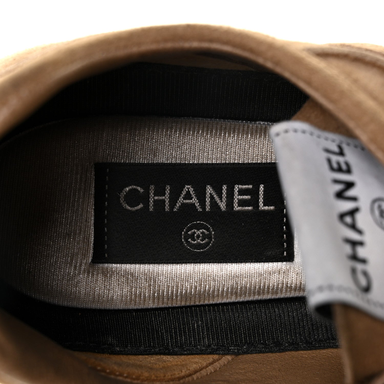 Chanel Suede Goatskin CC Sneakers 40.5 Dark Beige 7 of 9