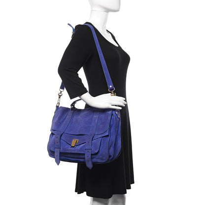 Proenza Schouler Suede Medium PS1 Satchel Royal Blue 2 of 15
