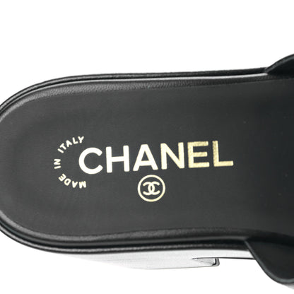 Chanel Lambskin Camellia Platform Mules 39.5 Black 7 of 9