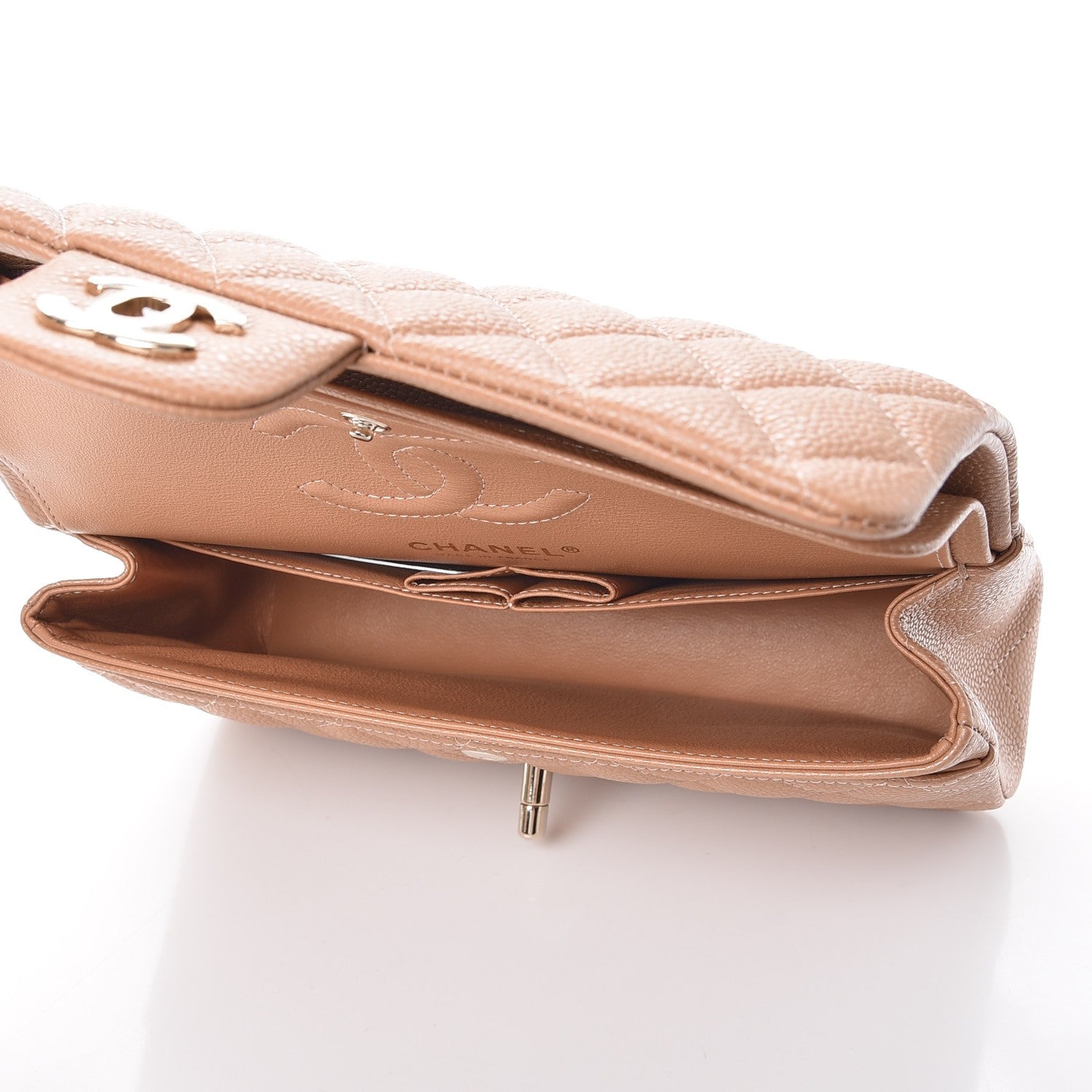 Chanel Caviar Quilted Small Double Flap Dark Beige 5 of 8