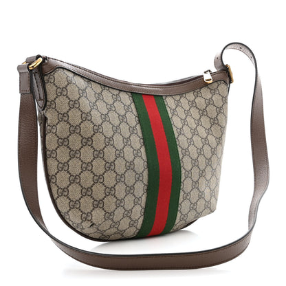 Gucci GG Supreme Monogram Web Small Ophidia Half Moon Hobo Brown 3 of 11