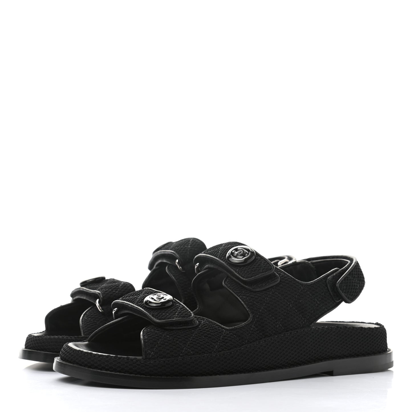 Fabric Velcro Dad Sandals 39.5 Black