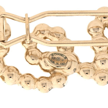 Chanel Metal Glass Swirling Pearls Brooch Pin Gold 4 of 5