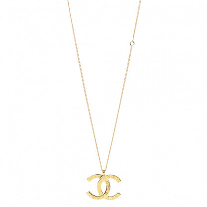Chanel Metal CC Paris Button Necklace Gold 1 of 5