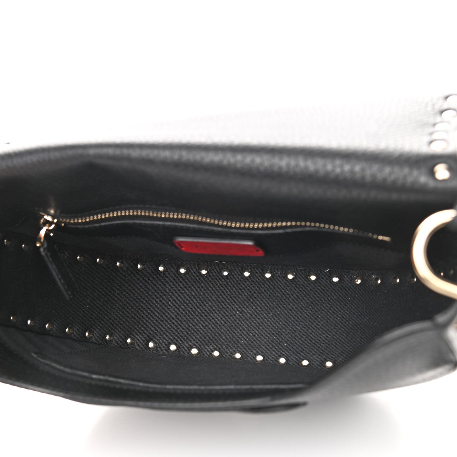 Valentino Garavani Vitello Large Rockstud Halfmoon Saddle Bag Black 4 of 9