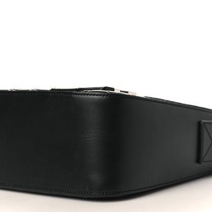 Gucci Guccissima Signature Medium Double Buckle Flap Messenger Bag Black 9 of 9