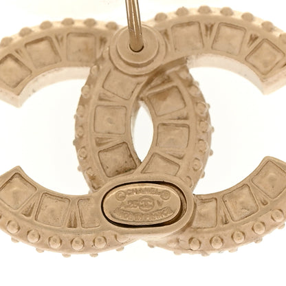 Chanel Crystal Timeless CC Earrings Light Gold 4 of 5