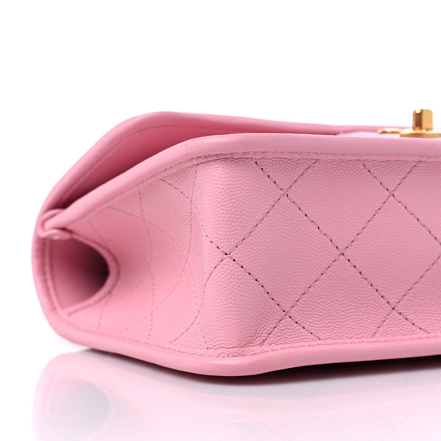 Caviar Quilted School Memory Small Top Handle Flap Pink