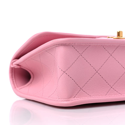 Chanel Caviar Quilted School Memory Small Top Handle Flap Pink 8 of 9