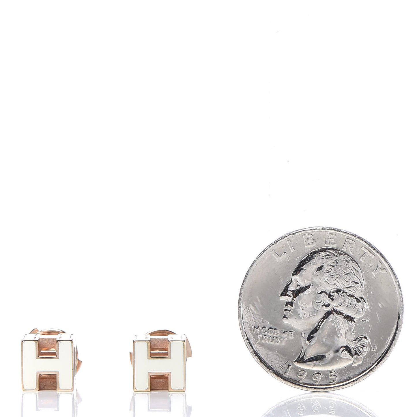 Rose Gold Plated Cage d'H Earrings White