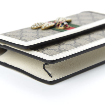 Gucci GG Supreme Monogram Web Queen Margaret Chain Wallet White 7 of 10