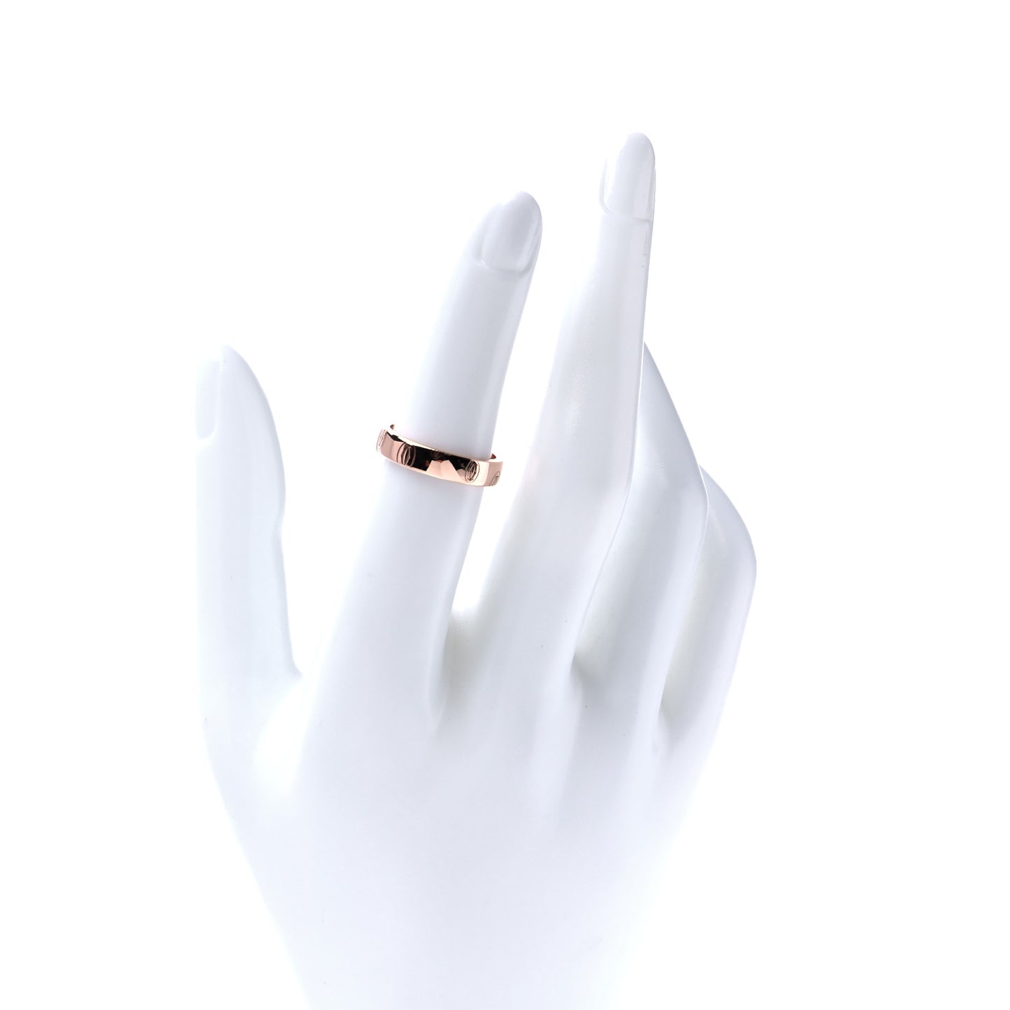 18K Pink Gold 4mm Happy Birthday Band Ring 51 5.75