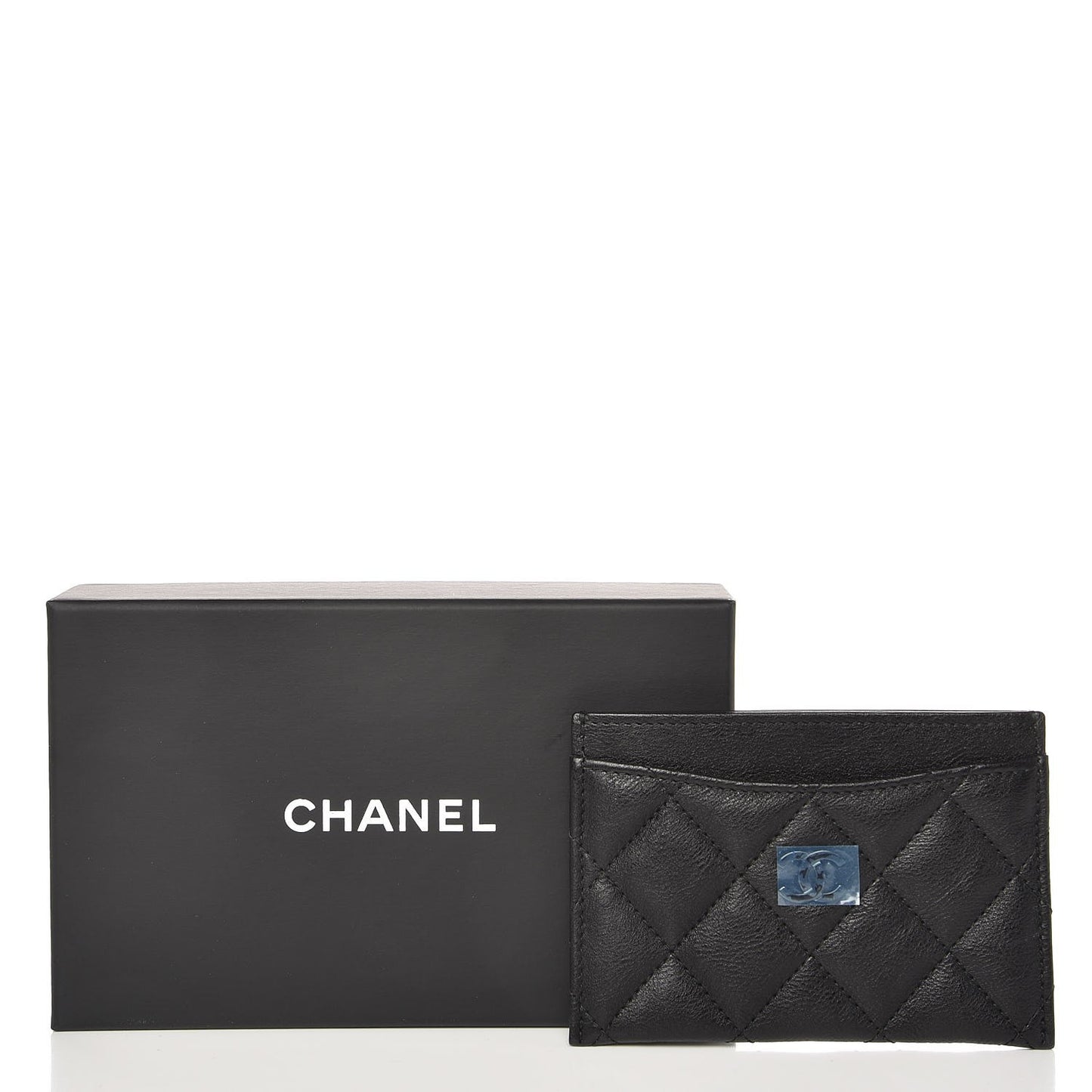 Calfskin Quilted Card Holder So Black