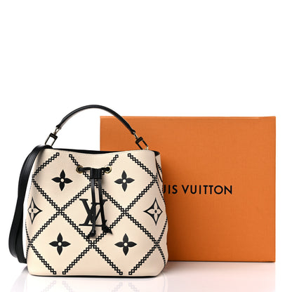 Louis Vuitton Empreinte Monogram Giant Broderies Neonoe MM Cream Black 11 of 11