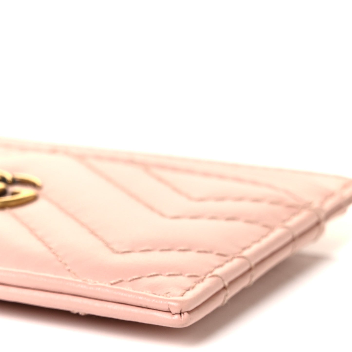 Calfskin Matelasse GG Marmont Card Holder Perfect Pink
