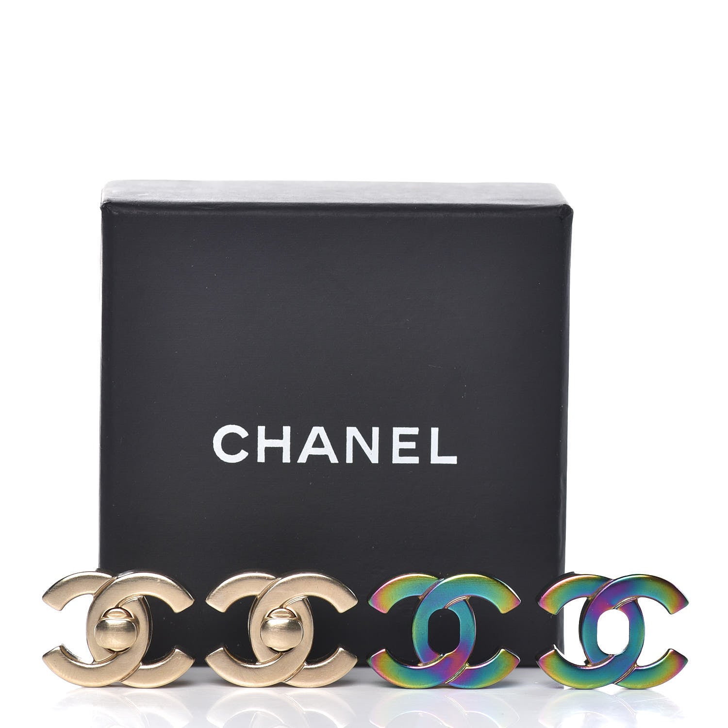 Chanel Metal CC Turnlock Interchangeable Earrings Gold 8 of 8