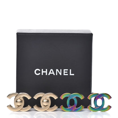 Chanel Metal CC Turnlock Interchangeable Earrings Gold 8 of 8