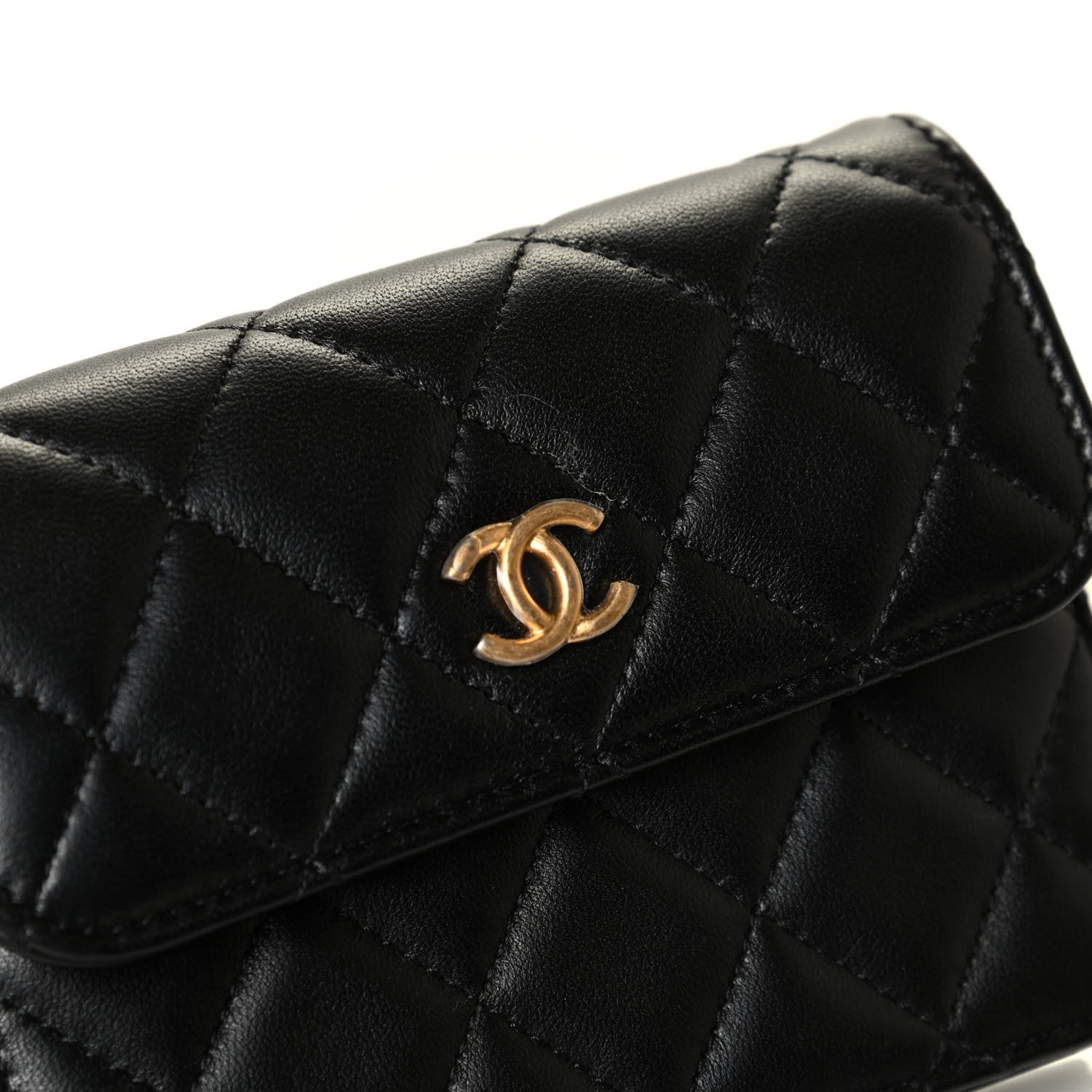 Chanel Lambskin Quilted Pearl Crush Clutch With Chain Black 5 of 7