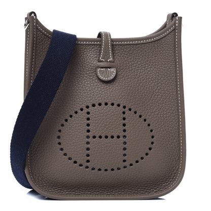 Hermes Taurillon Clemence Amazone Evelyne TPM Etoupe Bleu Indigo 1 of 11