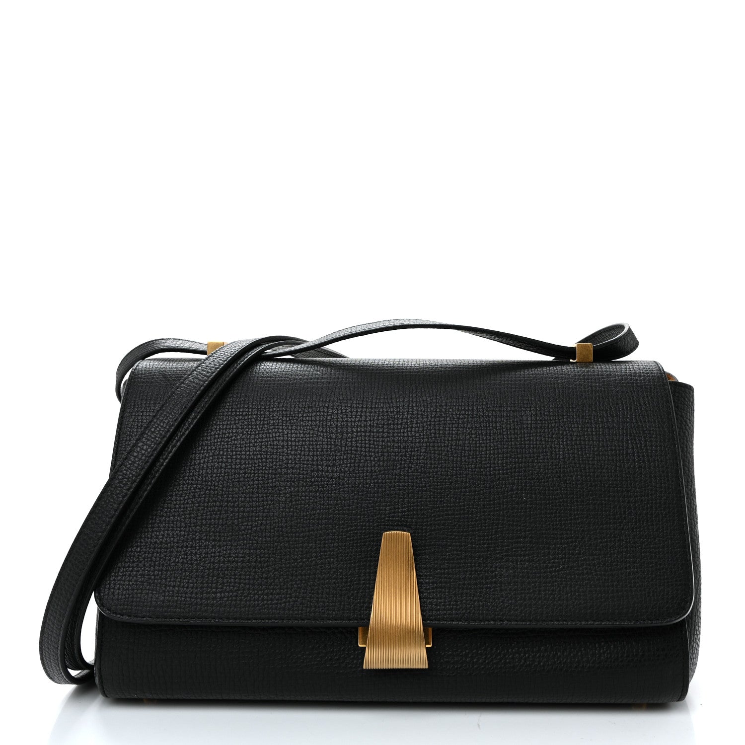 Bottega Veneta Textured Calfskin Small BV Angle Shoulder Bag Black 1 of 11