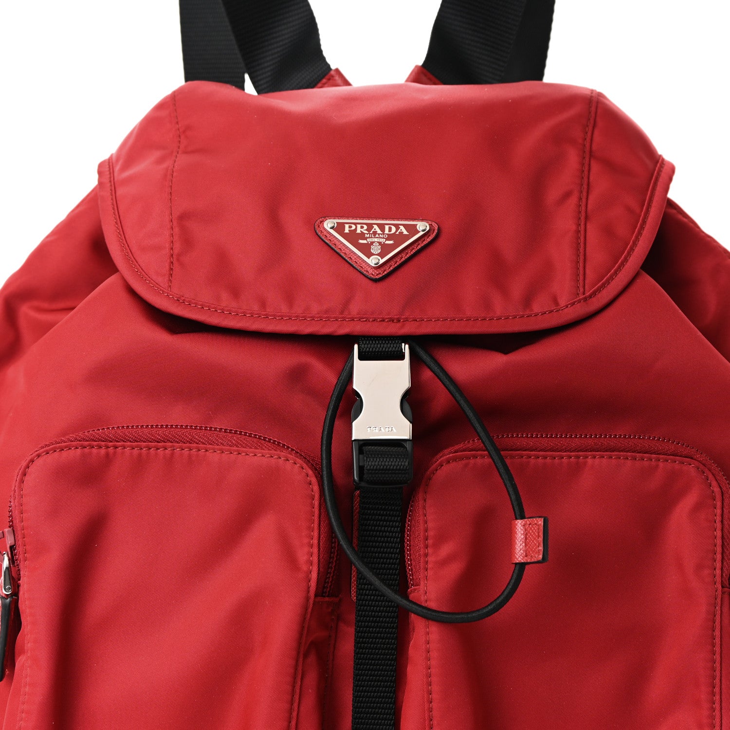 Prada Tessuto Nylon Saffiano Vela Medium Backpack Fuoco 6 of 8