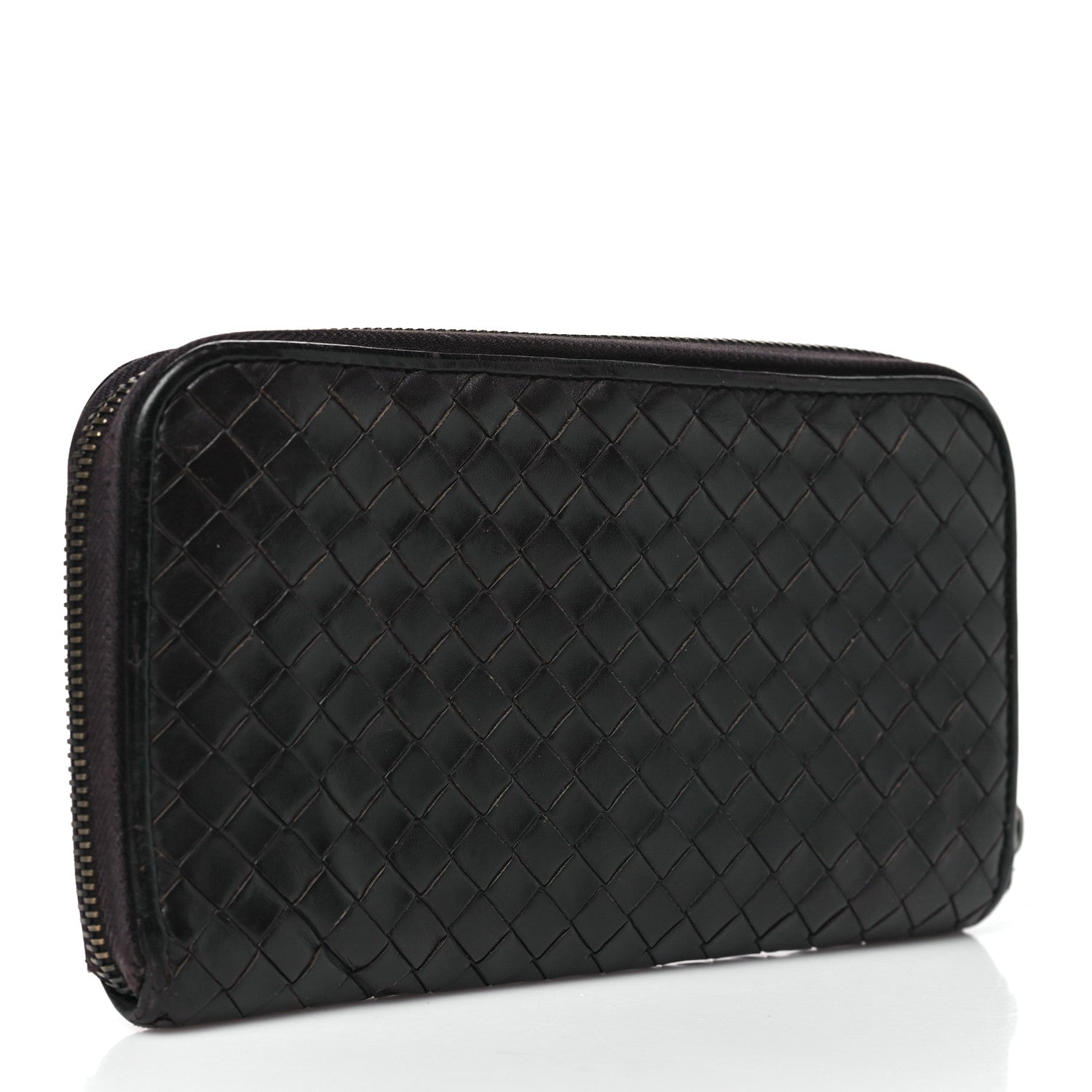 Bottega Veneta Nappa Intrecciato Zip Around Wallet Ebano 3 of 9
