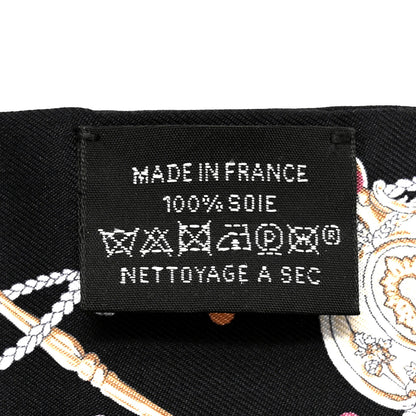 Hermes Silk Les Cles A Pois Twilly Black Beige Rose Multicolor 4 of 4