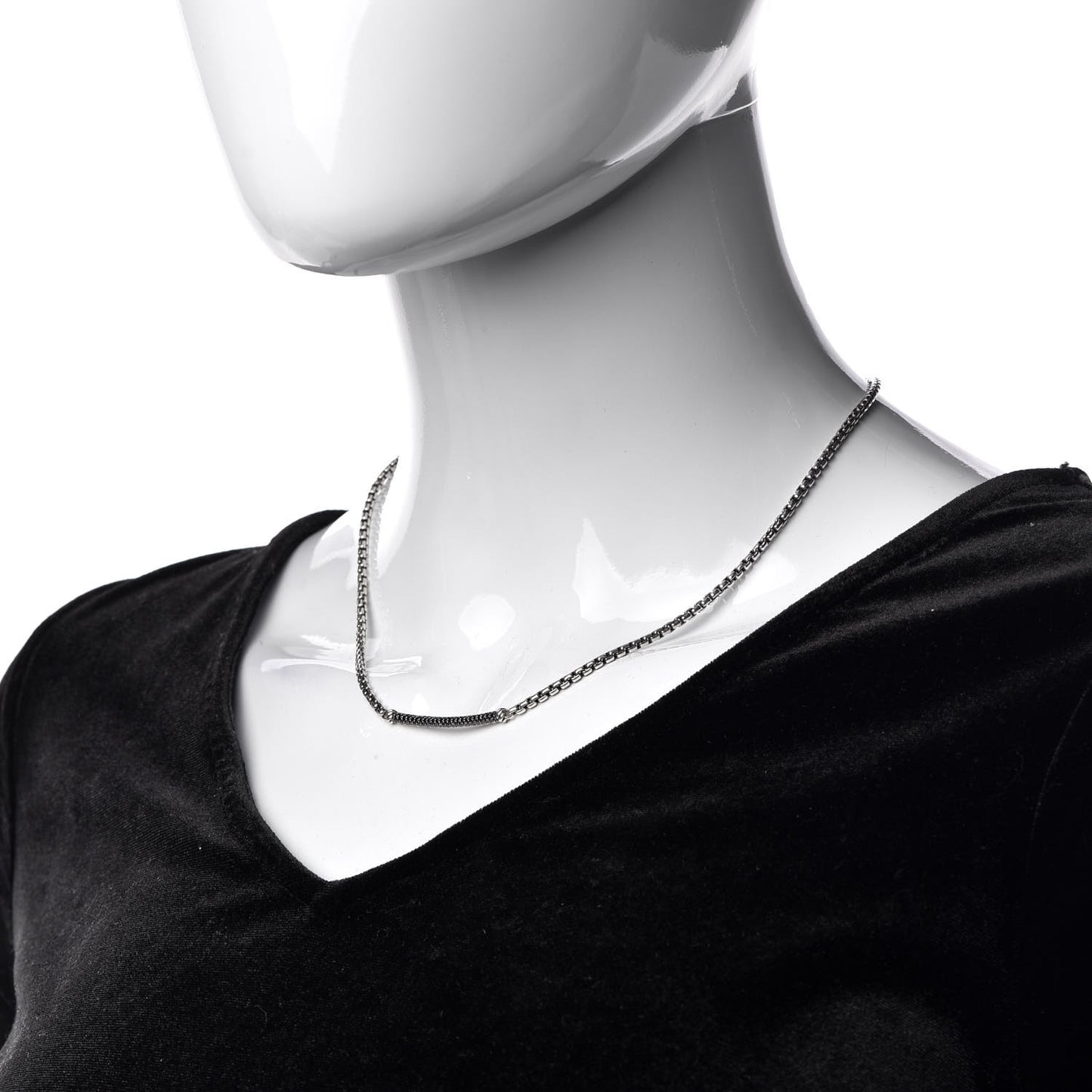 Sterling Silver Black Diamond Petite Metro Necklace